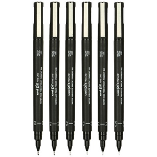 Uni PIN fine line ปากกาตัดเส้น/หมึกดำ/กันน้ำ