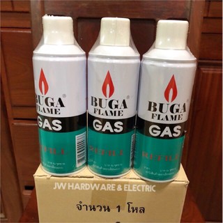 สินค้า BUGA GAS รุ่นรีฟิว ( แพ็ค 3กระป๋อง) แก๊สกระป๋อง ใหญ่ ขนาด375ml # สำหรับเติมไฟแช็ค # BUGA GAS REFIL 375 ml