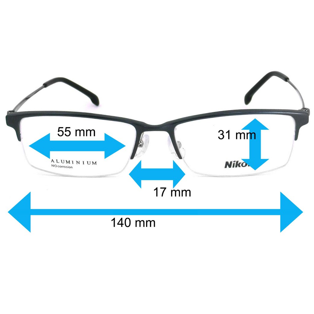 nikon-แว่นตา-รุ่น-2037-กรอบแว่นตา-สำหรับตัดเลนส์-ทรงสปอร์ต-วัสดุ-อลูมิเนียม-aluminium-ขาข้อต่อ-c-2-สีเทา