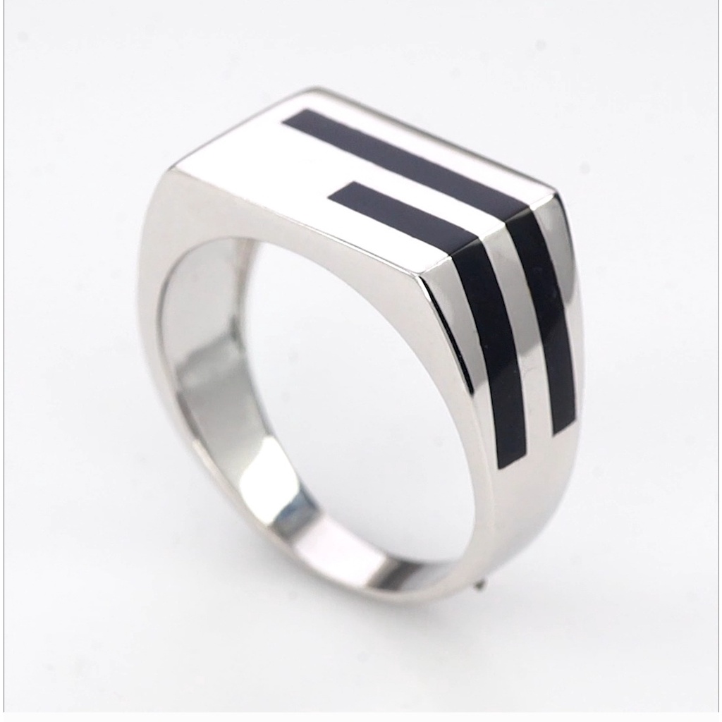 925-sterling-silver-black-enamel-mens-open-fashion-personality-ring-แหวนผู้ชายเงินแท้-925-เคลือบดำ