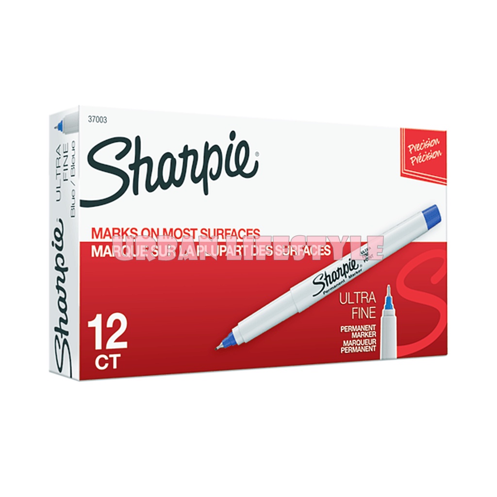 sharpie-ชาร์ปี้-ultra-fine-permanent-marker-ปากกาเคมี-ปากกามาร์คเกอร์-หัวultra-fine-0-3-mm-ปากกาเพอร์มาเน้นท์-ชุด-12ด้าม