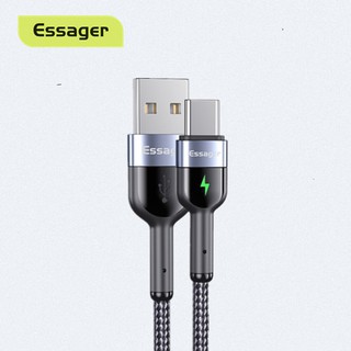 Essager สายชาร์จเร็ว USB-C Type C 0.5 เมตร LED 3A USB Type C สำหรับ Samsung Huawei Xiaomi Oppo