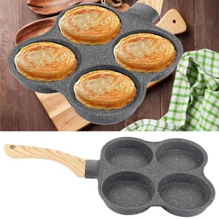 ❃✷Non-Stick 4 Hole Omelet Pan Frying Pans Breakfast Cooker Pancake Maker for Induction Cooker Gas Stove Home Kitchen Coo