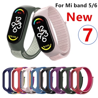 ใหม่ สายนาฬิกาข้อมือไนล่อน ปรับได้ สําหรับ Xiaomi Mi Band 7 6 5 MIband7 Mi Band 5 6 7