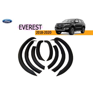 คิ้วล้อ3นิ้ว/ซุ้มล้อ/โป่งล้อ ฟอร์ด เอเวอเรสต์ Ford Everest ปี 2018-2020 แบบเรียบ สีดำด้าน ไม่เว้าเซ็นเซอร์