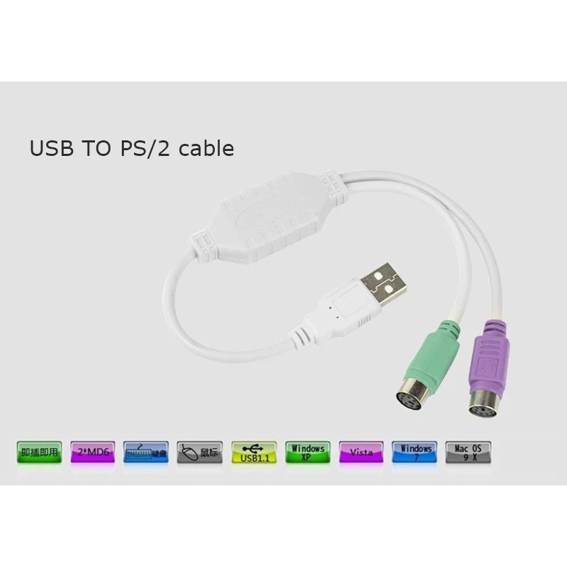 usb-to-ps-2-ps2ชายหญิงสายแปลงอะแดปเตอร์usb-to-ps2อะแดปเตอร์แปลงสายขยายสำหรับเมาส์คีย์บอร์ด