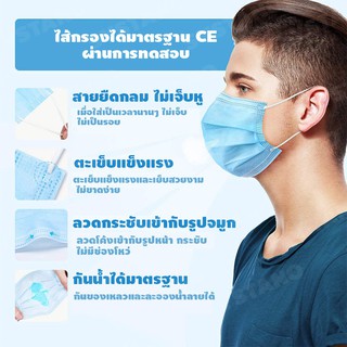 ภาพขนาดย่อของภาพหน้าปกสินค้าFace Mask หน้ากากอนามัย หนา 3 ชั้น ผ้าปิดจมูกอนามัย (1 แพ็ค 50ชิ้น) ไม่มีแพ็คเก็จ /1632 จากร้าน ty_center บน Shopee