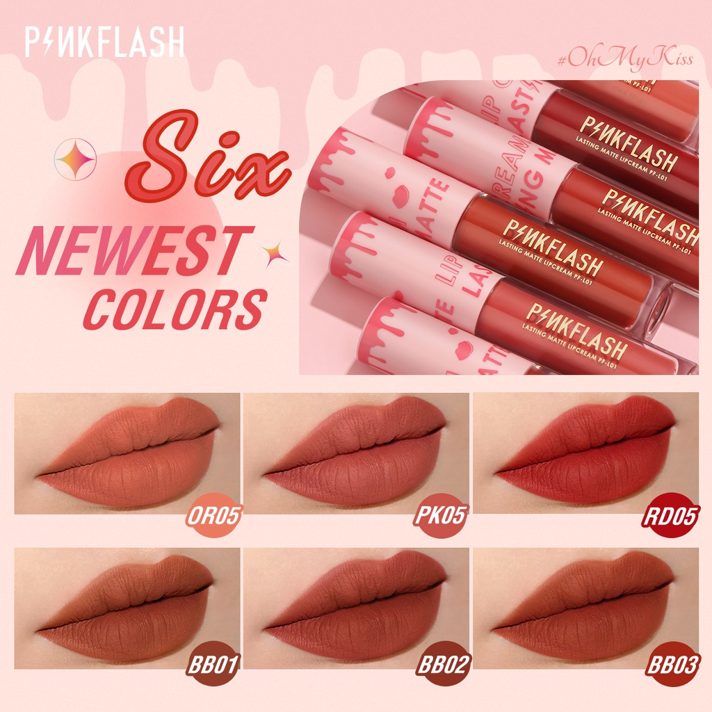 ภาพสินค้าPinkflash OhMyKiss ลิควิดลิปสติก เนื้อแมตต์ กันน้ำ ติดทนนาน จากร้าน pinkflash.th บน Shopee ภาพที่ 7