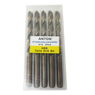 Anton - ดอกสว่านเจาะเหล็กและไม้ ขนาด 5/16 นิ้ว ชุดละ 5 ดอก