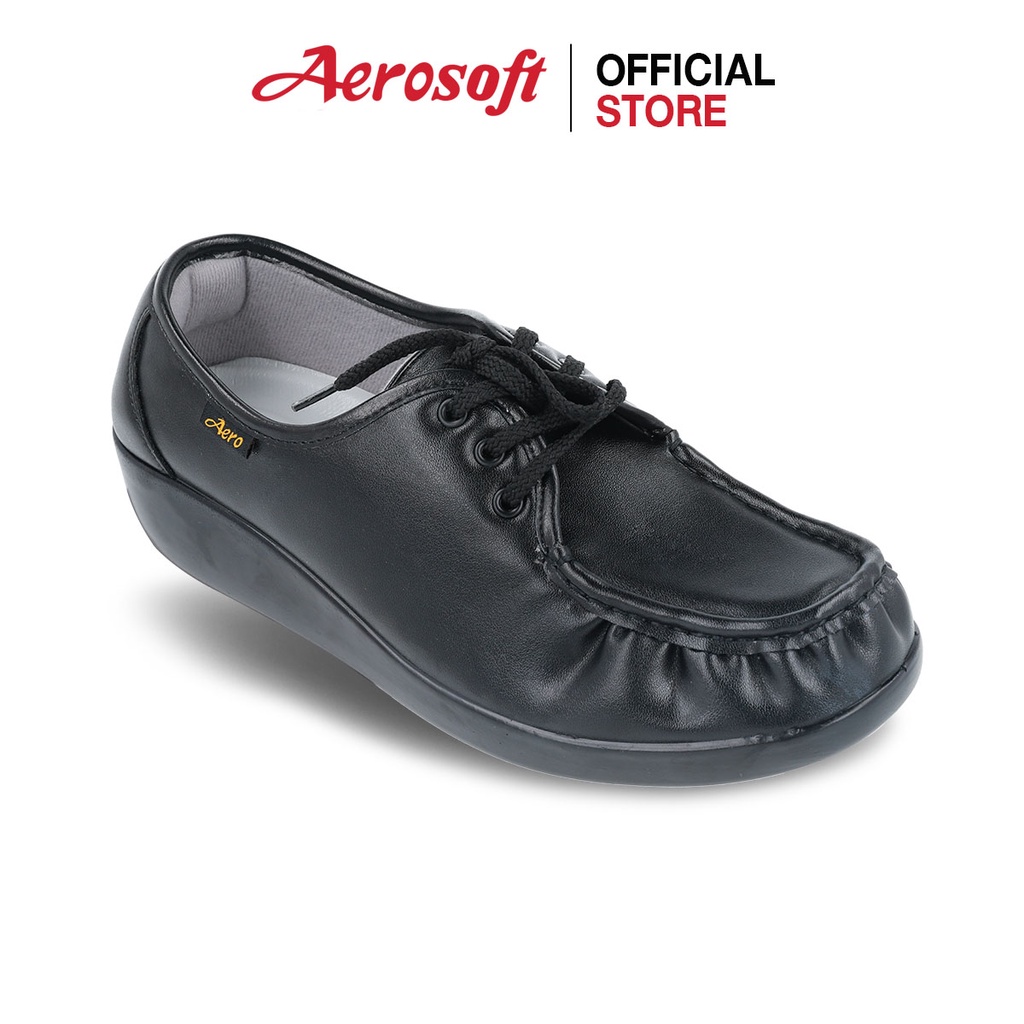 ภาพหน้าปกสินค้าAerosoft (แอโร่ซอฟ) รองเท้าคัทชู รองเท้าใส่ทำงาน รองเท้าเพื่อสุขภาพ รุ่น NW9092 สีดำ