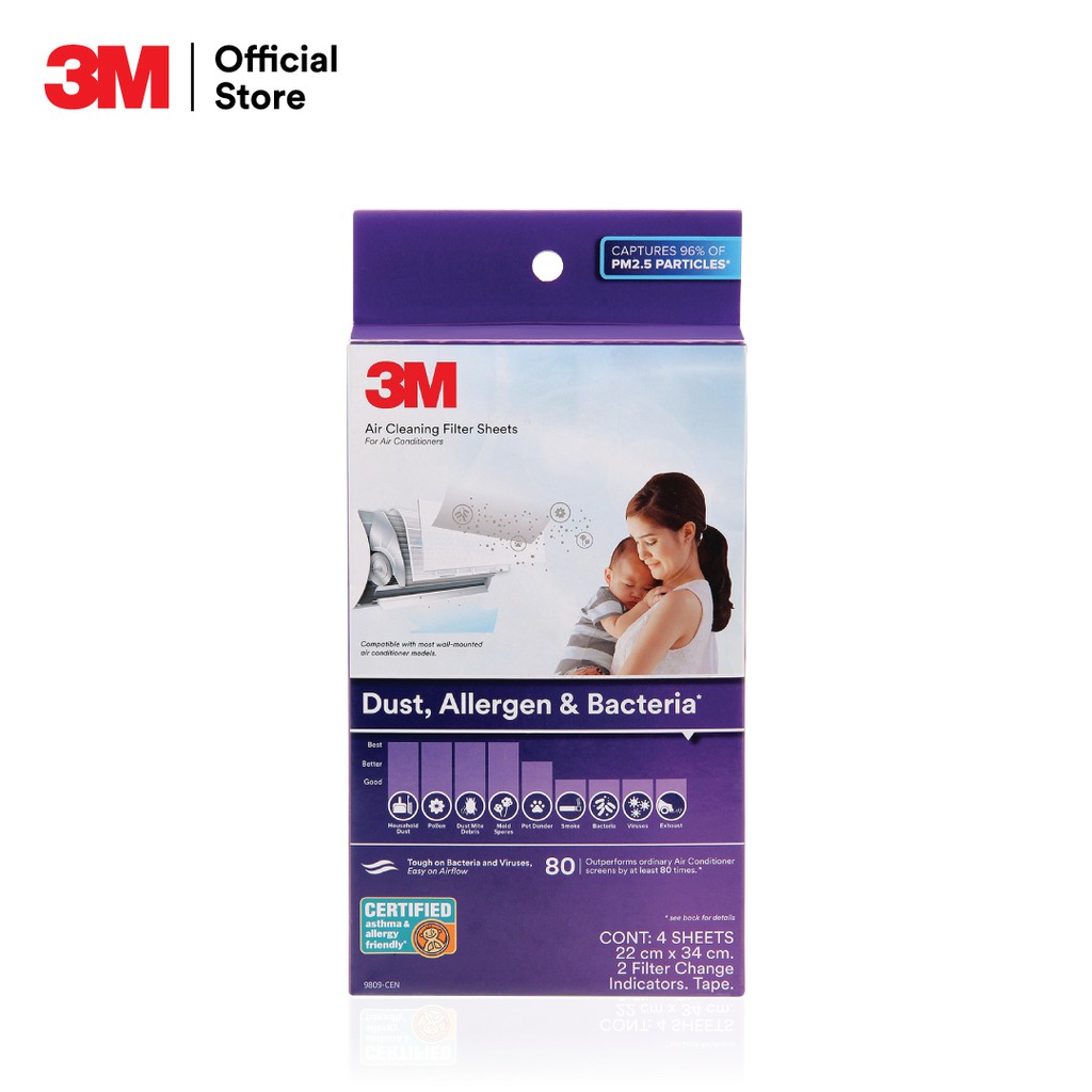 รูปภาพของ3M Dust, Allergen & Bacteria Air Filter แผ่นดักจับสิ่งแปลกปลอมในอากาศ และแบคทีเรีย แผ่นกรองอากาศ ขนาด 22x34 ซม.ลองเช็คราคา