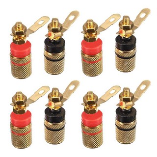 8pcs Gold Plated Amplifier Speaker Binding Post 4mm Banana Plug Jack Connector