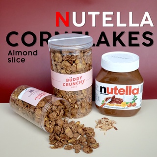 ภาพหน้าปกสินค้าNutella sliced almond cornflakes (คอนเฟลกนูเทลล่า) หอม หวานน้อย ที่เกี่ยวข้อง