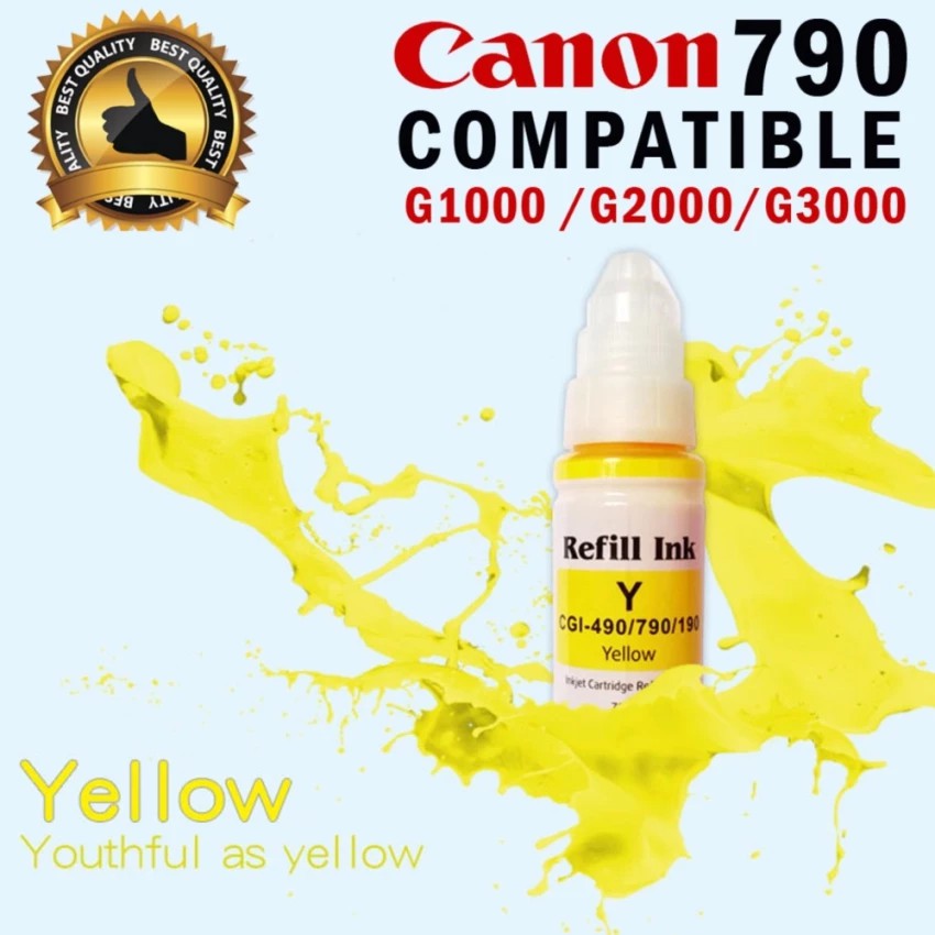 หมึกเติมเทียบเท่า-canon-gi-790-y-สีเหลือง-สำหรับรุ่น-pixma-g1000-pixma-g2000-pixma-g3000