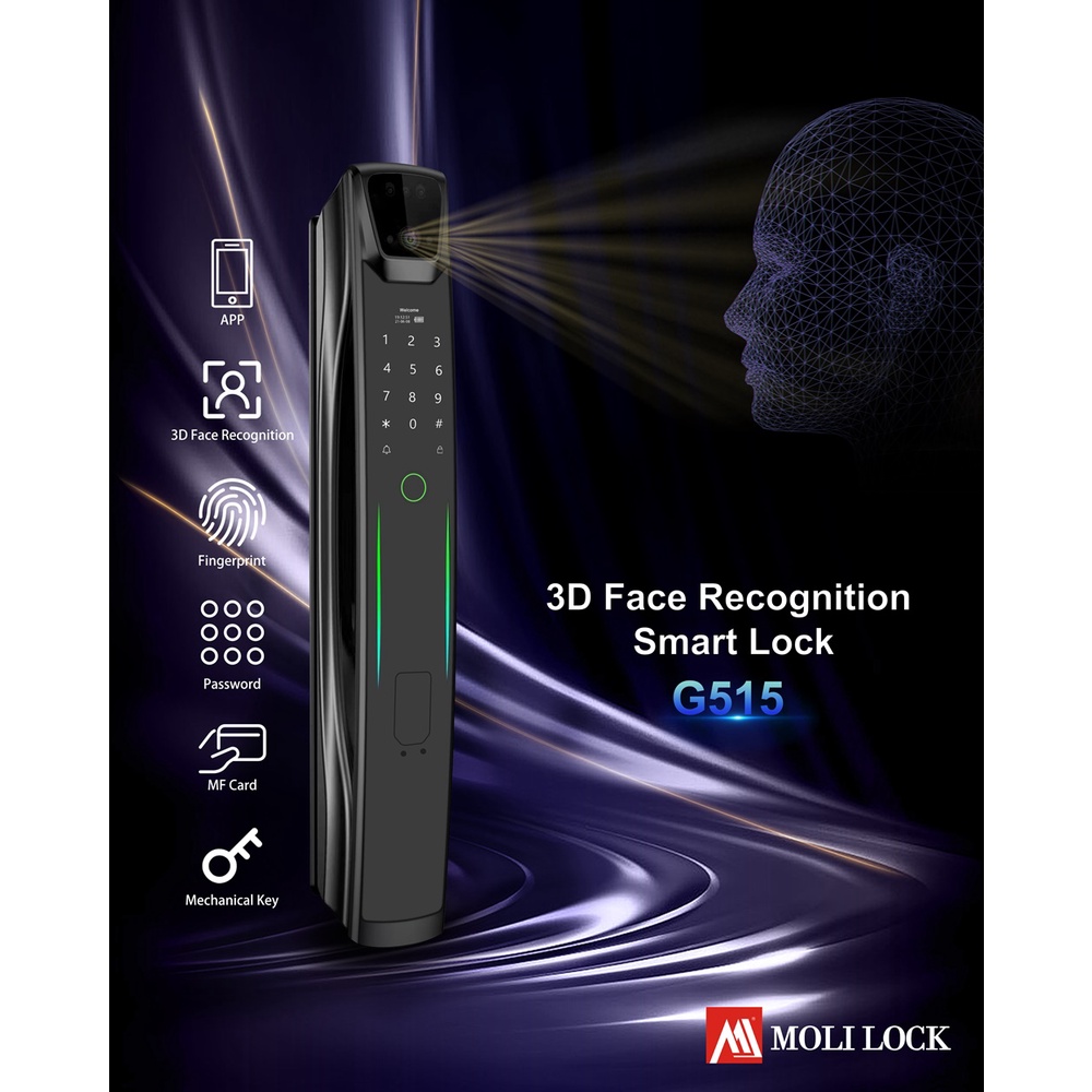 Digital Door Lock ปี 2026 รุ่น Model G515 สี Black Matted Facesacn ...