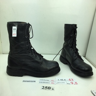รองเท้าคอมแบท Combat shoes รองเท้าคอมแบททหาร หนังสีดำ สภาพดี ทรงสวย มือสอง คัดเกรด ของนอก เกาหลี