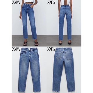 ZR👖ZARA MOM SLIM FIT JEANS กางเกงยีนส์ขายาวทรง mon slim แบรนด์