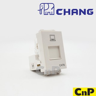 CHANG ปลั๊กแลน LAN CAT6  สีขาว ช้าง รุ่น LCH-907