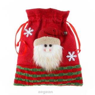 ถุงของขวัญ ถุงขนมหวาน ซานต้าคลอส สโนว์แมน คริสต์มาส แบบผูกเชือก หลากสี สําหรับเด็ก 2 ชิ้น ต่อแพ็ก