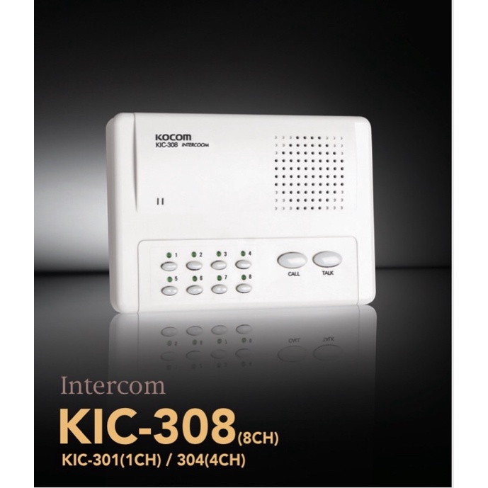 kocom-intercom-อินเตอร์คอม-สื่อสารภายใน-เกาหลี-รุ่น-kic-304-main-4ch-white-ตัวแม่-1-ตัว-kic-300s-ตัวลูก-3-ตัว