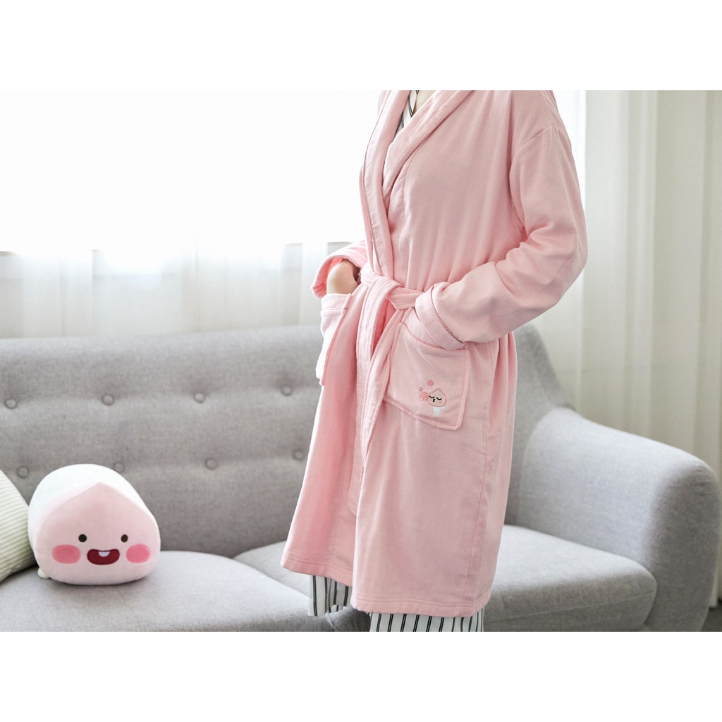 พร้อมส่ง-kakaofriends-bath-robe-apeach-เสื้อคลุมอาบน้ำเอพีช