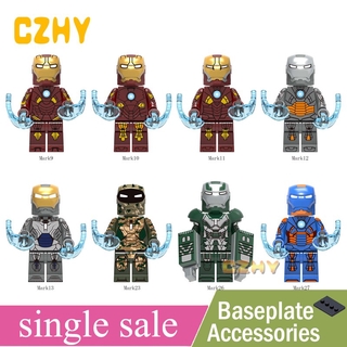 Iron man Minifigures Toys with Mask Super Heroes Building Blocks Sets X0255