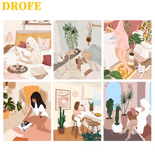 สินค้า Drofe 【40X50 ซม.】~ภาพวาดสีน้ํามันรูปตัวเลข ~ ภาพวาดวันหยุดสําหรับตกแต่งผนัง