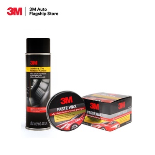 3M ผลิตภัณฑ์เคลือบเงาเบาะหนังและยางดำ ชนิดอัดกระป๋องความดัน ขนาด 400ml. PN39041A + 3M ผลิตภัณฑ์ เคลือบเงารถยนต์ สูตรคานูบา PN39526LT