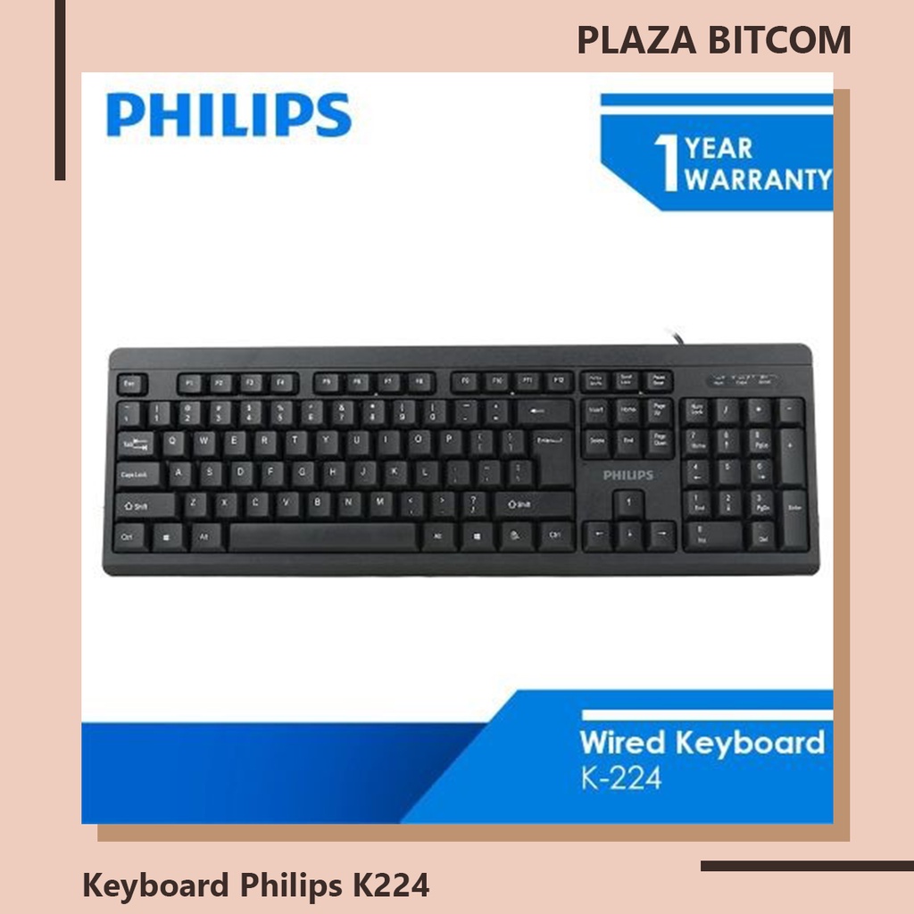 คีย์บอร์ด Philips K224 | บิตคอม PLAZA | Shopee Thailand