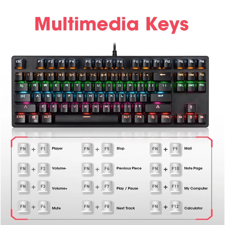คีบอร์ดเกมมิ่ง-blue-switch-mechanical-keyboard-gaming-keyboard-led-rgb-glowing-colorful-keyboard