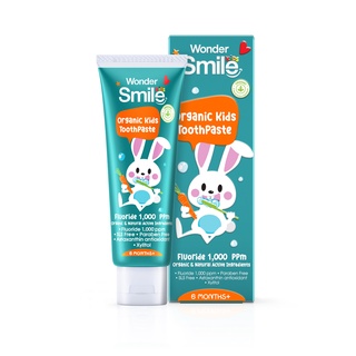 Wonder Smile Kids วันเดอร์สมายด์คิดส์ ยาสีฟันเด็กออร์แกนิค กลิ่นส้มยูสุ ไม่หวาน ไม่ฝาด ป้องกันฟันผุ