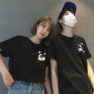Cartoon Pattern Couples T-Shirt  Casual Coulpe Lover Clothes Fashion Popularity Top Tees