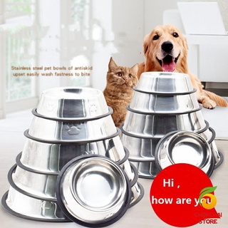 Chokchaistore ชามอาหารสแตนเลส ชามอาหารสัตว์เลี้ยง ชามหมา ชามแมว Stainless steel pet bowl