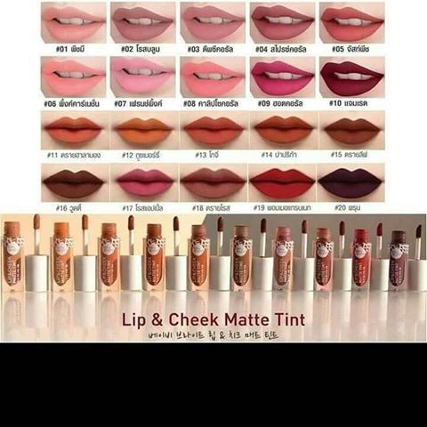 ลิปเบบี้ไบร์ท-20-สีlip-amp-cheek-matte-tint-2-4g-baby-bright-ทินท์เนื้อแมทท์-คืนพลังความชุ่มฉ่ำให้เรียวปากและพวงแก้ม