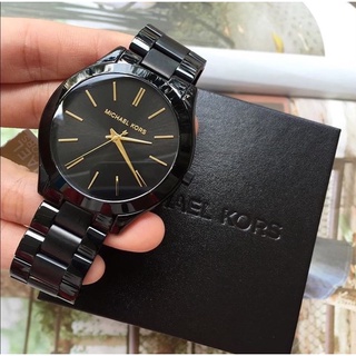 (ผ่อน0%) นาฬิกา MICHAEL KORS Mini Slim Runway Black Dial Ladies Watch MK3587 สแตนเลส สีดำ