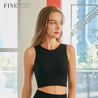 Finetoo ผู้หญิง เซ็กซี่ นุ่ม บราเลตต์ ผ้าฝ้าย ไร้รอยต่อ ชุดชั้นใน ฟิตเนส เบาะ ชุดชั้นในไร้สาย