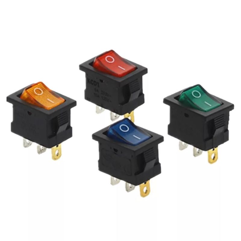 Switch Rocker KCD1 มีไฟ สีแดง เขียว เหลือง ดำ | Shopee Thailand