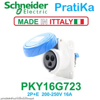 PKY16G723 Schneider Electric พาวเวอร์ปลั๊ก เต้ารับตัวเมียแบบฝังตรง พาวเวอร์ปลั๊ก 2P+E Power plug 2P+E Schneider Electric