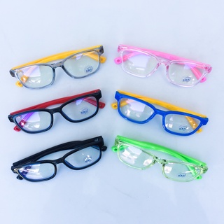แว่นตาเด็ก แว่นตากรองแสงสีฟ้า เลนส์ blue block ทรงเหลี่ยม 9805