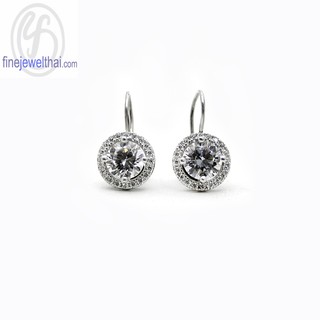 Finejewelthai ต่างหู-ต่างหูเพชร-ต่างหูเงิน-เพชรสังเคราะห์-เงินแท้-Diamond CZ-Silver 925-Design-Earring - E2169cz_hook