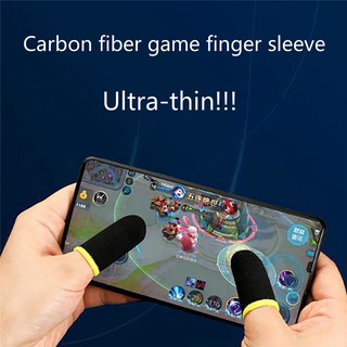 ถุงนิ้วเล่นเกม1 คู่คาร์บอนไฟเบอร์ระบายอากาศนิ้วมือ Ultrathin เหงื่อป้องกันนิ้วมือนิ้วหัวแม่มือหน้าจอสัมผัสที่ไร้รอยต่อ