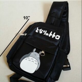 เป้สะพายเฉียง กระเป๋าคาดอก Shoulder bag ลาย โตโตโร่ (Totoro) ขนาด 6x10x3 นิ้ว