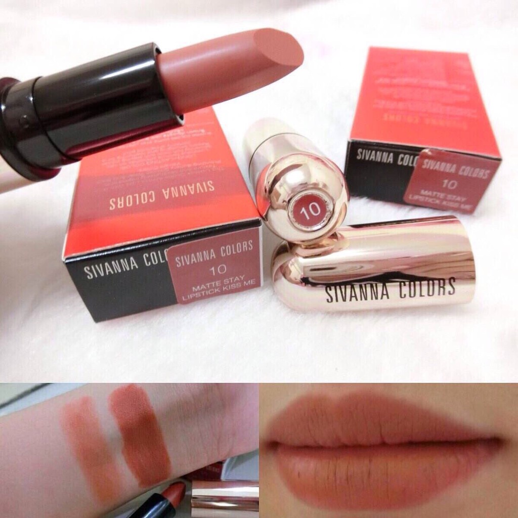 ลิป-sivanna-hf688-เบอร์-10-ของแท้-โปรลด-4-ท่านแรก-premium-matte-lipstick-lipstick