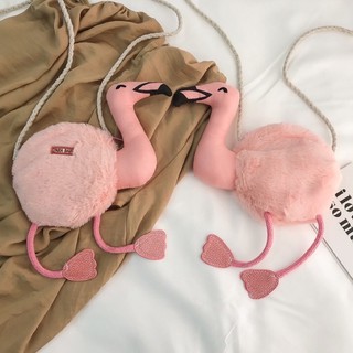 ❤️พร้อมส่ง❤️กระเป๋าสะพายนกฟลามิงโก้ Flamingo ❌ไม่เก็บปลายทาง