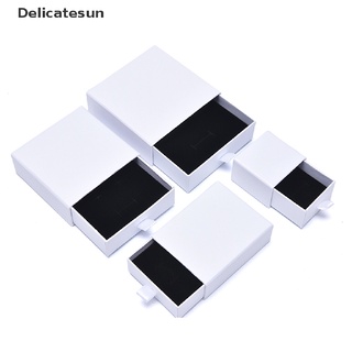 (Delicatesun) กล่องกระดาษ สีขาว สําหรับใส่เครื่องประดับ ต่างหู