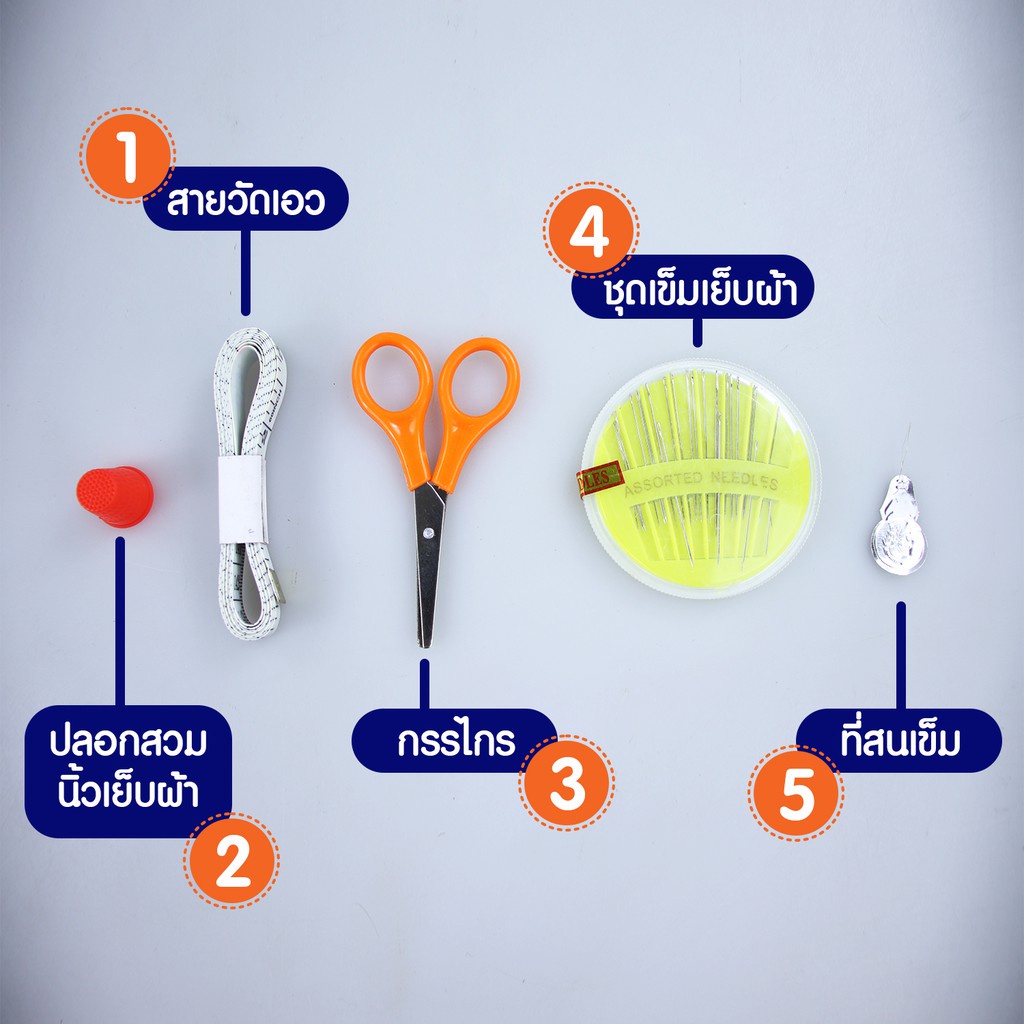 sewing-box-กล่องอุปกรณ์เย็บผ้า-ด้าย-อุปกรณ์เย็บผ้า-ที่เย็บผ้า-ด้ายเย็บผ้า-สีฟ้า