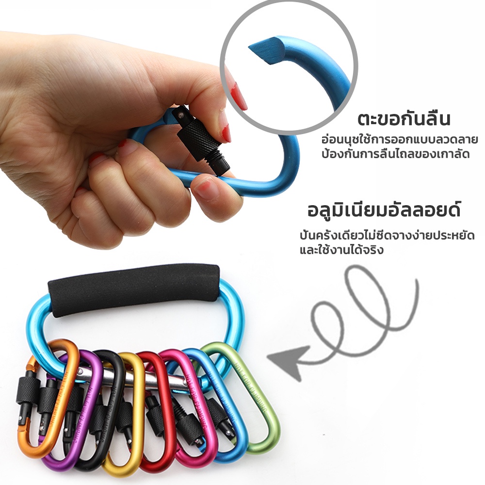 ภาพหน้าปกสินค้าQIAOYUE คาราบิเนอร์ ตะขอ carabiner ตะขอแขวน ปีนเขา เกี่ยวของ ไว้สำหรับแขวนของต่างๆ เกี่ยวของ อลูมิเนียมอัลลอยด์ จากร้าน qiaoyuesportscity บน Shopee