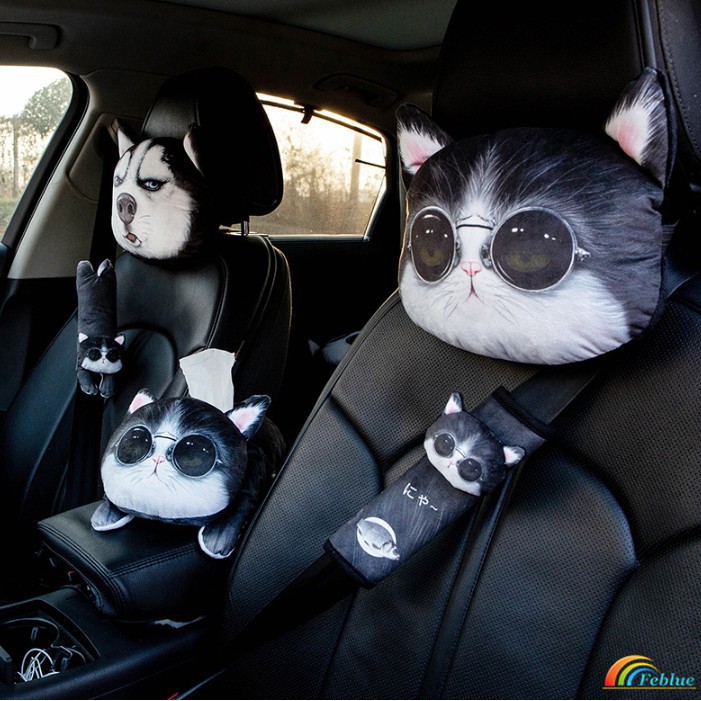 ภาพหน้าปกสินค้าหมอนรองคอรูปแมว สำหรับใส่รถยนต์