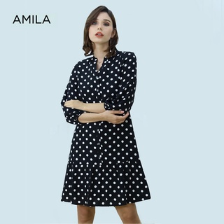 AMILA Dress AM-D941 แขนยาว IGPU21-10