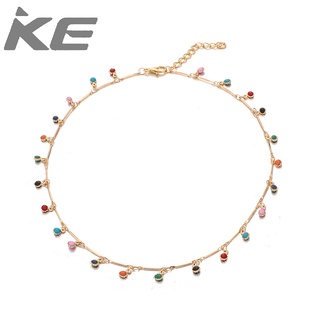 Simple candy color tassel necklace necklace female all-match color small ball single-necklace